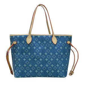 Blauwe denim draagtas Bloemen Dames handtassen Designer pompoen Boodschappentas Tote Portemonnee Schoudertas Luxe Yayoi Kusama handtas 2-delige set Tote schoudertas