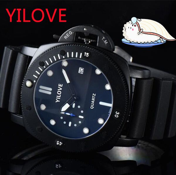 Cadran bleu en acier inoxydable boîtier noir montre trois aiguilles simple mode horloge numérique 50 mm mouvement analogique à quartz montre-bracelet de sport en plein air