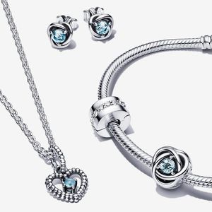 Pendientes de diamantes azules encantos pulsera cuentas Aries Love Pendant DIY fit Pandora pulseras damas compromiso diseñador brazalete joyería collar