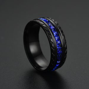 Bague de pneu en diamant noir et bleu, bijoux à la mode pour femmes, bagues de fiançailles de mariage, cadeau 080499