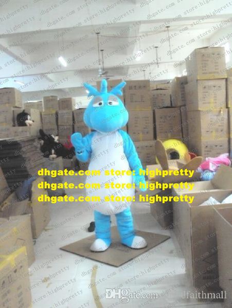 Blue Dinosaur Dragon Dino Mascot Costume Adult Cartoon Characon Teset Suit Faire la cérémonie de mariage des honneurs ZZ7916
