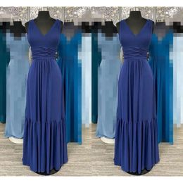 Robes bleues Dark 2021 Bridesmaid V Straps Necl