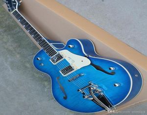 Guitarra eléctrica azul con sistema Vibrato White Picard Flame Beige Napa de descarga Servicio de descuento personalizado9327030