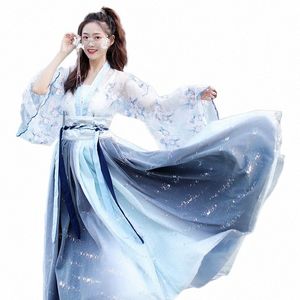 Blauw Borduren Danskostuums Hanfu Vrouwen Chinese Fee Dr Zangers Festival Rave Outfit Dames Prestaties Kleding DC3193 v9VH #
