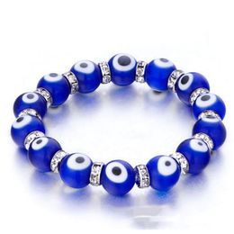 Blue Evil Eye Charm Bead Pead Ladies Men Pulsero Pulsero de moda