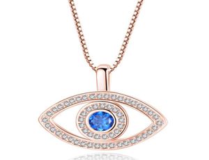 Collier pendentif pour les yeux Blue Evil Crystal Collier CZ Collier Silver Rose Gold Bijoux Troisième œil Collier Zircon Fashion Birt7924845