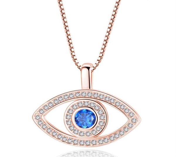 Collier pendentif pour les yeux Blue Evil Crystal Collier CZ Collier Silver Rose Gold Bijoux Troisième Eye Zircon Collier Fashion Birt5733477