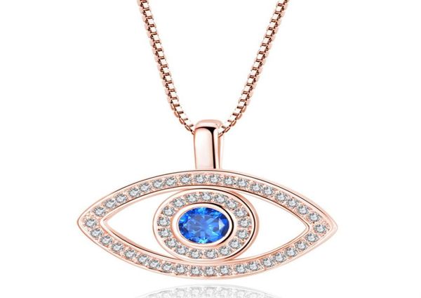 Collier pendentif à l'œil bleu Evil Crystal de luxe