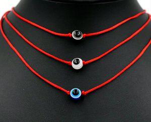 Blue Evil Eye Red Nylon corde String Chokers Collier Argent Couleur Femmes Lucky Gift Colliers