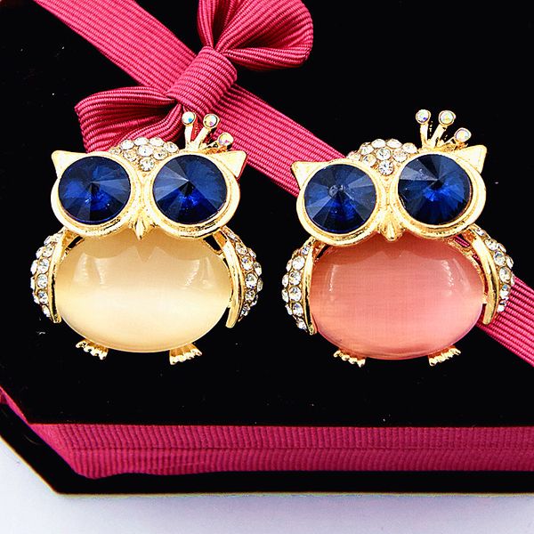 Oeil bleu hibou broche mode opale hibou broche broches mode dame écharpe broche femmes broche boucle broches belles broches