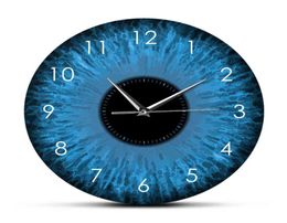 Blue Eyes Iris Opticianry Clock Wall Weird Macro Reptilian Oey Brounds Oeil Conçoit Home Corloge Eye Doctor Doctor Ophtalmology Cadeaux H1763571