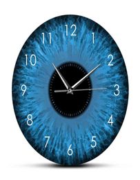 Blauwe ogen iris opticiander wandklok rare macro reptielige oogbollen oog ontworpen home decor klokklok oogarts oogheelkunde geschenken h4131884