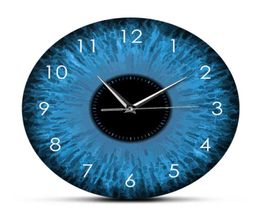 Blue Eyes Iris Opticianry Wall Clock Weird Macro Reptilian Eyeballs Eye Designed Home Decor Clock Eye Doctor Ophthalmology Gifts H2508828