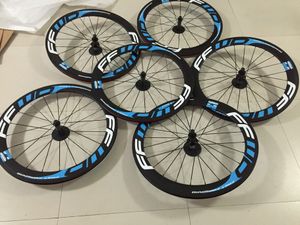 Blauwe FFWD Carbon Wheels Road Bicycle Volledige koolstofwelset Achter- en voorwielenet