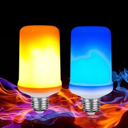 Blue Fire E27 LED Vlam Effect Vuur Gloeilamp Creatieve Lichten Blauw Flikkeren Sfeer Halloween Kerst Decoratieve Lamp LL