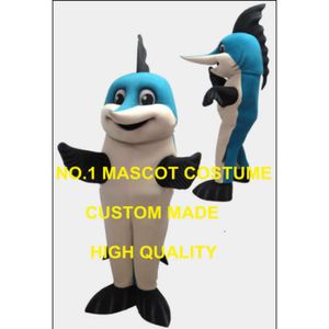 Costume de mascotte de poisson bleu adulte marlin thème Anime costumes copieusement