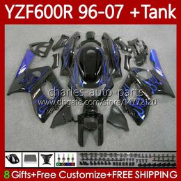 Blue Flames Body + Tank voor Yamaha Thundercat YZF600R YZF 600R 600 R 96-07 Carrosserie 86NO.90 YZF-600R 1996 1997 1998 1999 2000 2001 YZF600-R 96 02 03 04 05 06 07 Valerijen