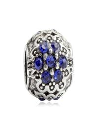 Blue Flower Alloy Charm Loose Bead Fashion Women Sieraden Europese stijl voor DIY Bracelet Necklace Panza0071008596630