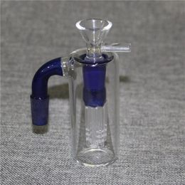 Blauer Aschefänger aus Glas für Shisha-Wasserpfeifen mit Glasschalen, 14 mm dicker Pyrex-Bong-Aschenfänger