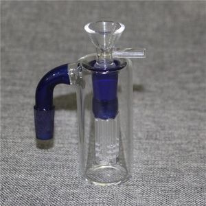 Blauwe glazen asvanger waterpijpen waterpijpen met glazen kommen 14 mm dikke pyrex bong -ashcatcher