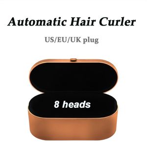 Blue Gold 8 Heads Multi-function Hair Bigoudi Sèche-cheveux Fer à friser automatique avec boîte-cadeau Pour lisseur rugueux et normal Iro218S