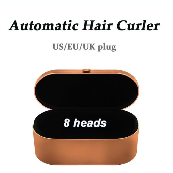 Blue Gold 8 Heads Multi-function Hair Bigoudi Sèche-cheveux Fer à friser automatique avec boîte-cadeau pour lisseur rugueux et normal Iro281y