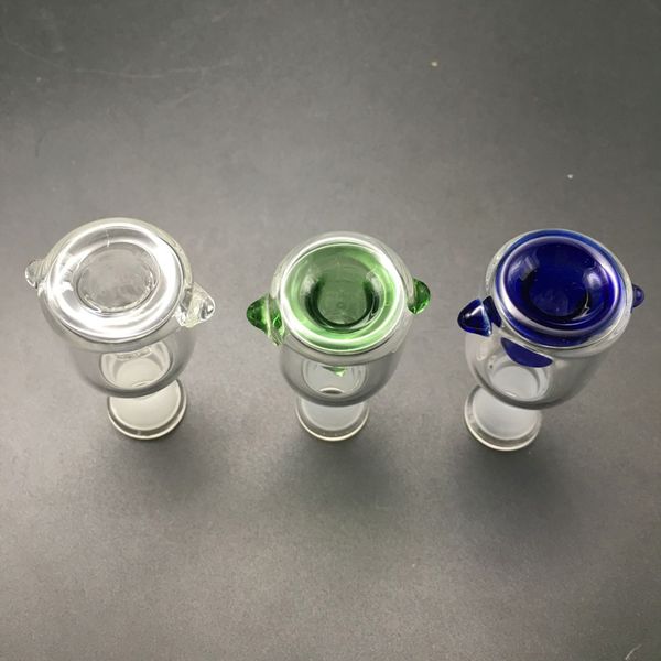 Vente en gros de 10mm 14mm 18.8mm Bol en verre féminin Mâle Bleu Clear Blue Green avec écran en nid d'abeille Bols en verre rond pour appareils d'huile Bongs en verre