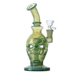 Bleu Vert Narguilés Pommeau De Douche Perc Percolateur Conduites D'eau 8 Pouces 14mm Joint Femelle Heady Verre Bongs Faberge Fab Egg Dab Plates-formes Pétrolières 4mm D'épaisseur Bongs Avec Bol