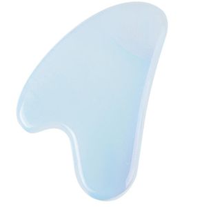 Blue Gua Sha Massage Tool Real Natural Opal Jade Stone Heart Shape for Scraping Facial and Body Skin SPA helpt bij het opheffen van de bloedsomloop