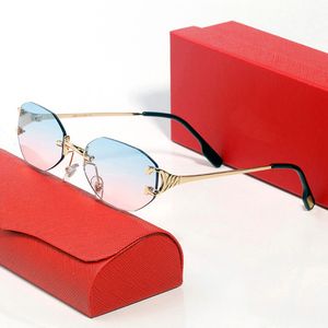 Blauwe Zeshoekige Designer Bril Zonnebrillen Metalen Schroef Man Zonnebril Vrouw Goud Frame Mode Luxe Carti Panter Luipaard Hoofd Gepolariseerde C Decoratie Brillen