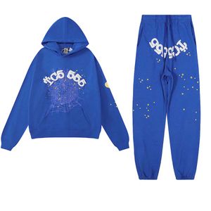 Bleu Hoodies Pantalon Costume De Sport Plus La Taille Hommes Femmes Puff Star Imprimé Hip Hop Sweats Polaire Hommes Tops 23FW