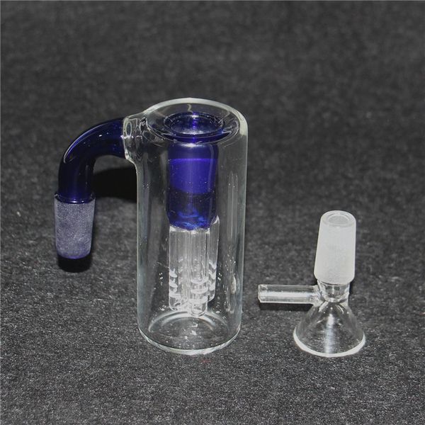 Blue Hookah Glass Ash Catcher Bowl Bubbler 14 mm 18 mm Hombre Mujer Calabash Ashcatcher Bowls para vidrio Bongs de agua Dab Rigs Pipas para fumar