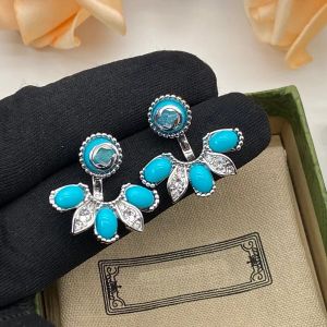 Pendientes de joyería azul Pendientes con dijes de moda Regalo de joyería de boda Alta calidad con caja