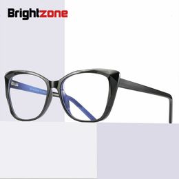 Bril met blauw lichtblokkering Brightzone Premium computerbril Professionele bril met blauw lichtblokkering Geen vergroting Normale maat Glanzend zwart 230920