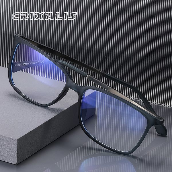 Blaulicht-blockierende Brille CRIXALIS Modische Acetat-Blaulichtbrille für Männer und Frauen, Anti-Ermüdungs-Gaming-Computer, transparenter Brillenrahmen 230823