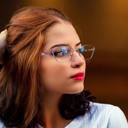 Gafas bloqueadoras de luz azul VICKY, gafas de lectura antiluz azul a la moda para mujer, gafas graduadas de Metal para miopía, montura de gafas ópticas simples para mujer 231201
