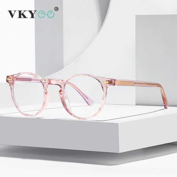 Lunettes anti-lumière bleue VICKY Lunettes de lecture rondes à lumière bleue pour femmes Monture de lunettes pour femmes Rétro en plastique Anti-lumière bleue Lunettes d'ordinateur 231201