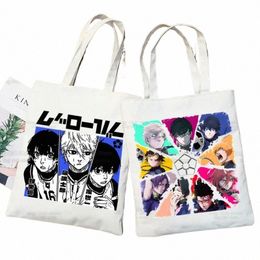 Blue Lock Shop Bag Shopper Jute Bag Isagi Yoichi Hyoma Chigiri Meguru Bachira Shop Sac fourre-tout réutilisable Bolsa Sacolas 06Mx #