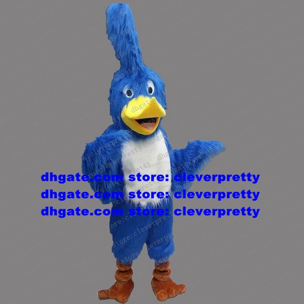 Bleu longue fourrure mascotte Costume Jay oiseau Cyanocitta cristata aigle faucon adulte personnage de dessin animé mignon adorable retour Banquet zx13