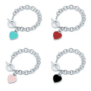 Blue Love Silver 14cm 21cm Bracelet pour femmes Chaînes Link Men Adultes Bijoux Bracelets Set Anneau Making Kit For Girls Member Designer Couple de mariage Cadeau de mariage