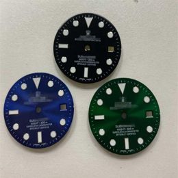 Esfera de reloj luminosa azul de 29mm con logotipo R para 2836 2824 8215 y herramientas de reparación de movimiento Mingzhu Kits202n