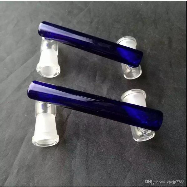 Accessoires de bangs de bouche de conversion mat bleu, Brûleur à mazout unique Bongs en verre Tuyaux Conduites d'eau Pipe en verre Plates-formes pétrolières Fumer avec compte-gouttes