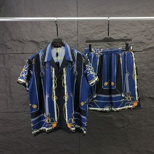 Blue Mens Shirt Designer Shirt Mode Corde Match Imprimé Unisexe Shirt Hawaiian Shirt M-3XL