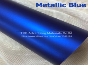 BLAUWE METALLISCHE MATT VINYL WRAP -auto Wikkel met luchtbel chroom Matte vinylfilm Blue Matt Film Voertuig Wikkelsticker Foil9158551