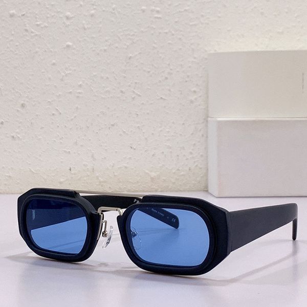 Gafas de sol con espejo azul Hombres de lujo signo triangular Símbolo Moda Retro Conducción Ciclismo Deportes Rectángulo Gafas de sol clásicas Gafas al aire libre Gafas para mujer