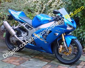 Coque de moto bleue pour Kawasaki Ninja ZX6R ZX 6R ZX-6R 636 Kit de carénages de carrosserie 2003 2004 03 04 (moulage par injection)