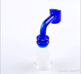 Cristalería de tazas oblicuas azules, accesorios de bongs de vidrio al por mayor, fumar en pipa de agua, envío gratis