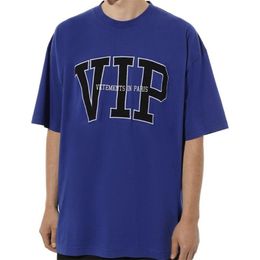 T-shirt à imprimé bleu hommes T-shirt T-shirt top