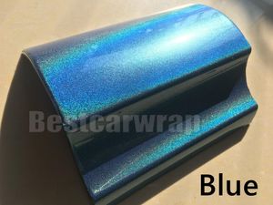 Laserblauwe glans psychedelische flip vinylfolie met luchtbel vrij voor hele auto wrap bedekstickers maat 1.52x20m