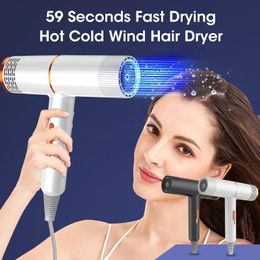 Secador de pelo Blue Ray, cuidado del cabello de iones negativos, secador de pelo profesional de secado rápido para el hogar, potente secador de pelo eléctrico 240227